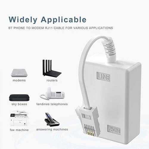 ADSL DSL Internet Broadband Microfilter Splitter Adapter RJ11 BT Sky Phone Modem 2