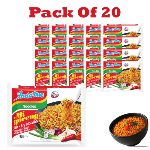 Indomie Mi Goreng Fried Instant Noodles – 80g (Pack of 20)