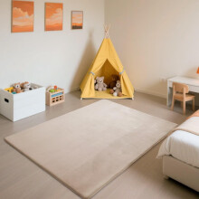 (200 × 240 cm (Rectangular), Light Brown) 3CM Thick Baby Crawling Mat, Soft Army Green Rugs Living Room 80x200 CM, Mellow Mat, Short Pile Rugs for bedroom, Kids Room, Nursery, Baby Play Mat