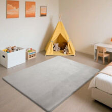 (200 × 300 cm (Rectangular), Silver Grey) 3CM Thick Baby Crawling Mat, Soft Army Green Rugs Living Room 80x200 CM, Mellow Mat, Short Pile Rugs for bedroom, Kids Room, Nursery, Baby Play Mat