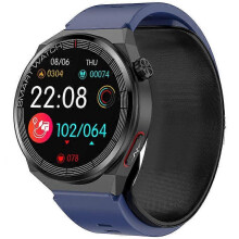 (Blue) TK62 Smart Watch Airbag Pump Airbag ECG Blood Pressure Blood Lipid Health Management Monitoring For Men Women
