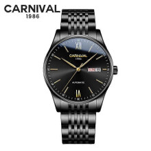 (Black) CARNIVAL 8016 Automatic Mechanical Watch Stainless Steel Men's Watch
