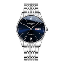 (White Blue) CARNIVAL 8016 Automatic Mechanical Watch Stainless Steel Men's Watch