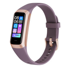 (Wine Red) Smart Fitness Band C60 1.1 inch Amoled Color Screen Blood Oxygen Body Temperture Health Smart Watch