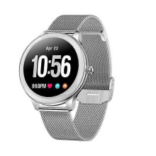 (Silver Steel) V33 Smart Watch For Women HD Color Bluetooth Body Temperature Sleep Blood Oxygen Monitoring Watch