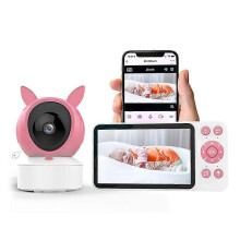 (Pink) 5 Inch 1080P Video Baby Monitor Voice Intercom Wifi Baby Monitor With Camera Security Night Vision