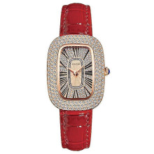 (Red) Waterproof Women's Watch Diamond Full Sky Star Women's Watch