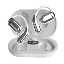(White) Q16 Bluetooth 5.3 Sports Earbuds Hifi Touch Control Waterproof Comfy Fit Headphones with Earhook