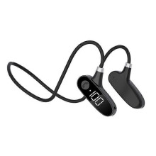 (Black) OHPA H18 Bone Conduction Bluetooth Headset IPX5 Waterproof Open Ear Wireless Sports Headphones