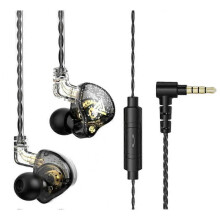 (Black) QKZ AK6 PRO 3.5mm Wired Earphones HD Sound Field Stage Monitoring In-ear Headset