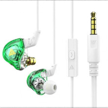 (Green) QKZ AK6 PRO 3.5mm Wired Earphones HD Sound Field Stage Monitoring In-ear Headset
