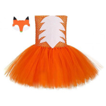 (XL(7-8Y), M020) Fox Tutu Dress for Girls Birthday Party Outfit with Headband