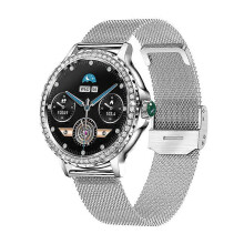 (Silver) NX19 Women's Smart Watch With Bluetooth Call Blood Pressure Blood Oxygen 100+ Sports Diamond Smartwatch