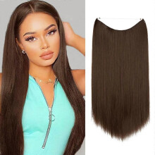 (14inch, Color8) Synthetic No Clip Hair Extension Artificial Natural Fake False Long Short Straight Hairpiece Blonde For Women