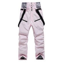 (XS, Pink) Alpine Ski Pants Men And Women Winter Warm Windproof Snowboard Pants Waterproof Breathable Ski Snow Pants - Pink