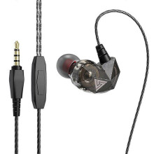 (Black) QKZ AK2 Wired Earphones Sports Running HIFI Headphones