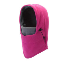 (Rose) Outdoor Ski Cycling Head Cover Balaclava Face Mask Shake Fleece Adjustable Hat Head Cover