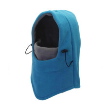 (Blue) Outdoor Ski Cycling Head Cover Balaclava Face Mask Shake Fleece Adjustable Hat Head Cover