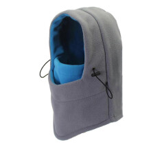 (Grey) Outdoor Ski Cycling Head Cover Balaclava Face Mask Shake Fleece Adjustable Hat Head Cover