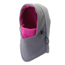 (Grey Rose) Outdoor Ski Cycling Head Cover Balaclava Face Mask Shake Fleece Adjustable Hat Head Cover