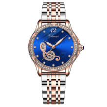 (Blue) OHPA-chenxi 7025 Women Diamond Fashion Automatic Mechanical Wrist Watch Waterproof Watches