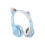 (Light Blue) Cute Cat Ear LED Bluetooth Wireless Headset 2