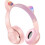 (Pink) Cute Cat Ear LED Bluetooth Wireless Headset 1