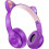 (Purple) Cute Cat Ear LED Bluetooth Wireless Headset 1