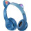 (Dark Blue) Cute Cat Ear LED Bluetooth Wireless Headset 1