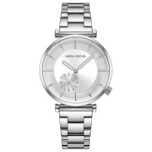 (Silver) MINI FOCUS Women's Watch Waterproof Diamondt Stainless Steel Strap 0333L