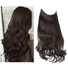(16inch) Adjustable Headband Invisible Wire Hair Extensions Highlight Long Curly Synthetic Hairpiece For Women Color6