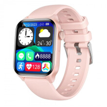 (Pink) Smart Watch For Men Women T12PRO Heart Rate Blood Oxygen Health Monitoring Outdoor Sports Waterproof Smartatch