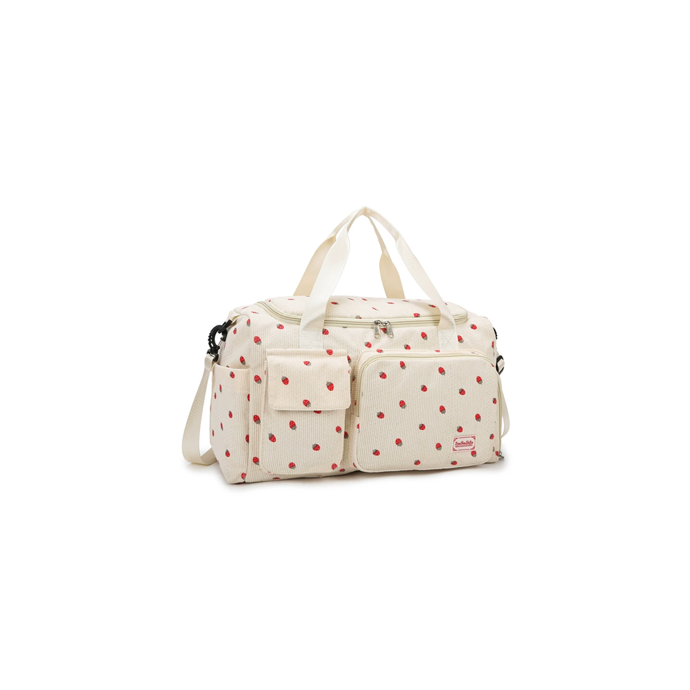 Corduroy Travel Tote Bag  For Women Duffle Bags Beige-image-OPC-PHQMWM9-NEW