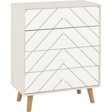 Dixie 4 Drawer Chest Dusty Grey and White