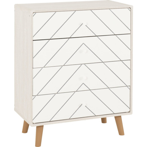 Seconique Dixie 4 Drawer Chest Dusty Grey and White