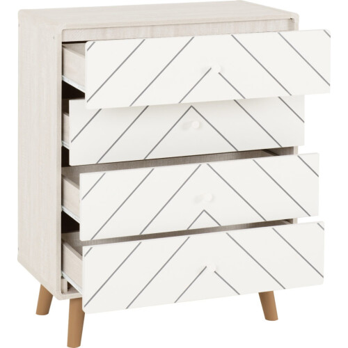 Seconique Dixie 4 Drawer Chest Dusty Grey and White 1