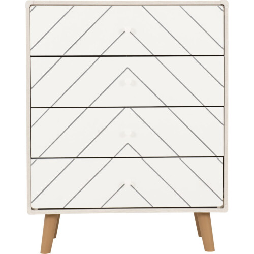 Seconique Dixie 4 Drawer Chest Dusty Grey and White 2