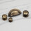 (38mm Knob) Antique Brass Kitchen Cup Handle & Matching Knobs 12