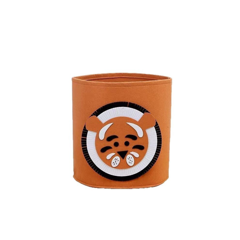 (Tiger)Seau de rangement en feutre grande capacité avec dessin animé motif animal pour rangement jouets