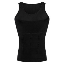 (S, Black) Men's Shapewear Men's Bodysuit Body Shaper Underwear Tight Waistcoat Corset