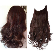 (12inch) Adjustable Headband Invisible Wire Hair Extensions Highlight Long Curly Synthetic Hairpiece For Women Color33
