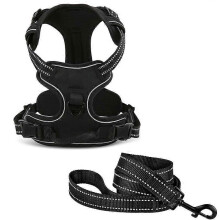(S) Dog Harness for Medium Large Dogs, No Pull Service Vest with Reflective Strips and Control Handle, Adjustable and Comfortable for Easy Walking