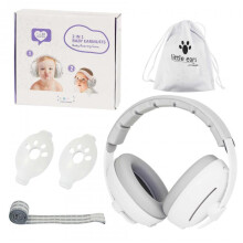 (White) Comfortable Adjustable Baby Ear Muff Dual Purpose Earmuffs Baby Hearing Care For Infants Sleep