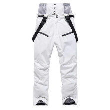 (M, White) Alpine Ski Pants Men And Women Winter Warm Windproof Snowboard Pants Waterproof Breathable Ski Snow Pants - White
