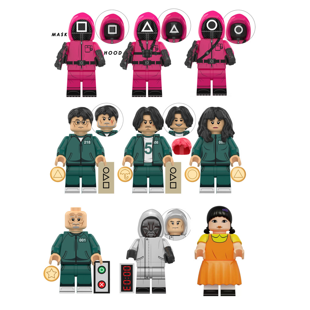 Bonxaif 9Pcs Anime Collect Blocks Toys Minifigures Fit Lego