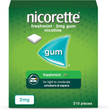 Nicorette Freshmint 2mg Gum Nicotine 210 Pieces 4 pack (1x4)