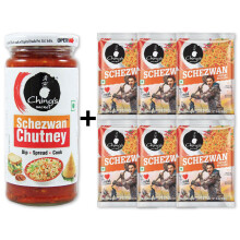 Ching's Secret Lovers Combo: Schezwan Chutney (250g) + Schezwan Instant Noodles (6 x 60g)