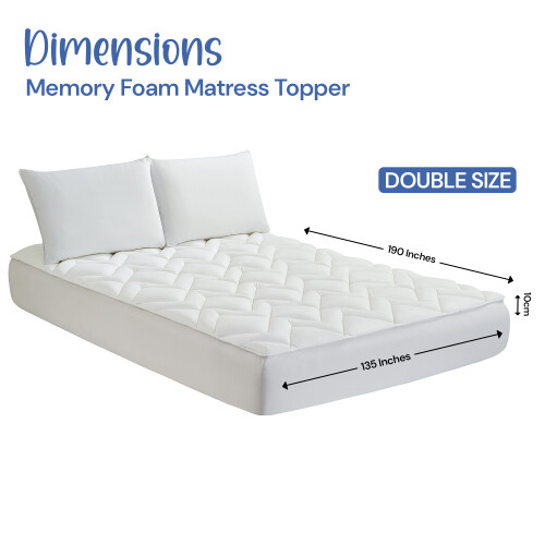 (Double) BELOFAY Fitted Memory Foam Mattress Topper 2