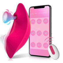 (App-bediening + afstandsbediening) Afstandsbediening + APP-bediening Draagbare vibrator, clitorisvlindervibrator met 9 vibratiestanden
