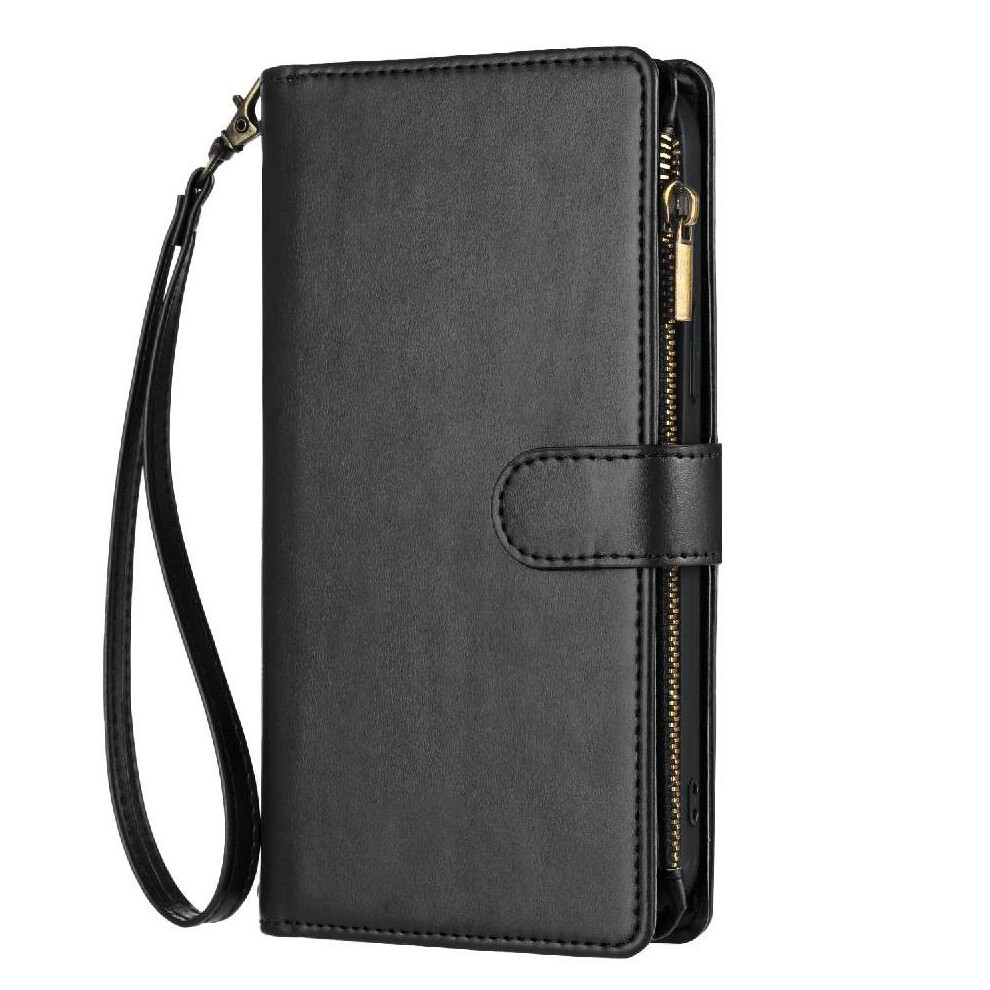 (Black) Case For Xiaomi Poco X7 Pro Handbag Cover Wallet Zipper Card Slots Pu Leather Folio Flip Black 764563774135